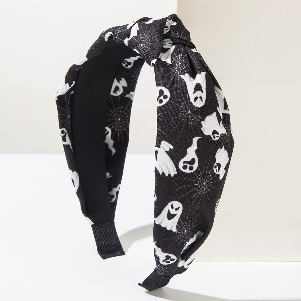 Halloween Elemente Geist Totenkopf Stern Mond Gedrucktes Stirnband Trendige Mode Feiertagsparty Haarschmuck