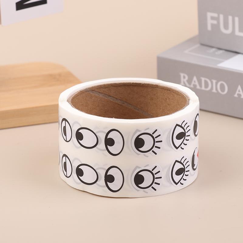 1000 Stück/Rolle Selbstklebende Augenaufkleber Mini Augenform DIY Aufkleber Schwarz Weiß Designs Halloween Party Kinderspielzeug Aufkleber