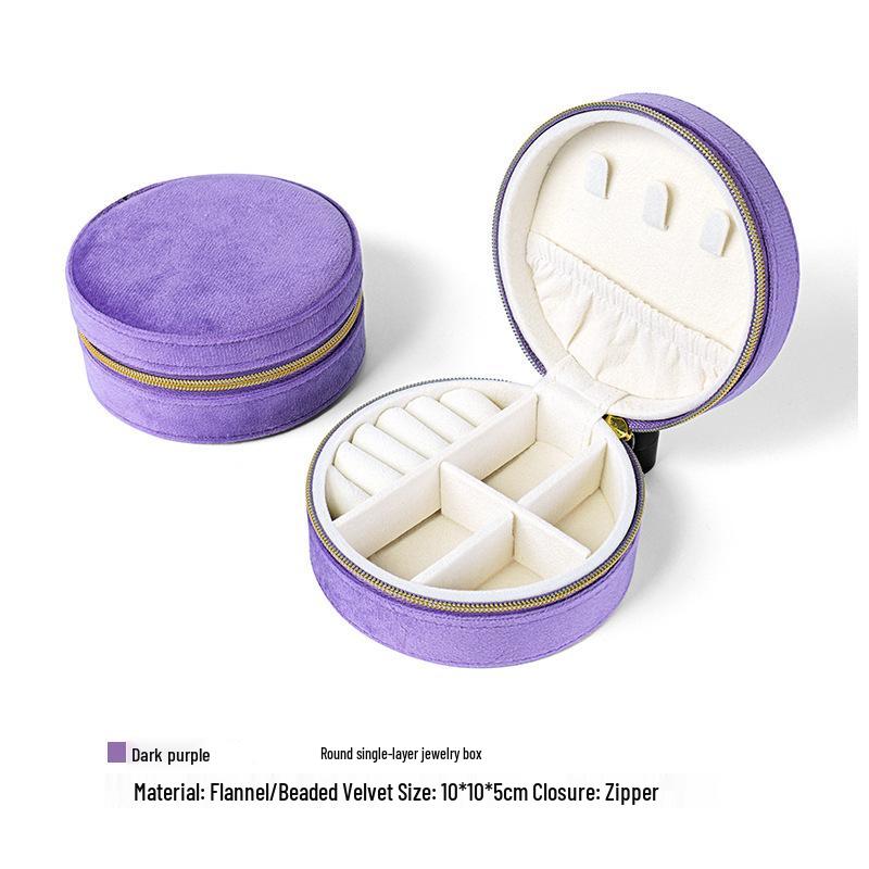 INS Round Mini Travel Jewelry Gift Box: Compact Ring Storage Case