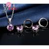 Hot Sale 8 Colors Shining Crystals 925 Sterling Silver Necklace Earrings Jewelry Sets Fashion Accessories Women Wedding