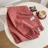 Womens Winter Warm Knitted Scarf With Mohair Blend Soft Shawl Students Casual Wear