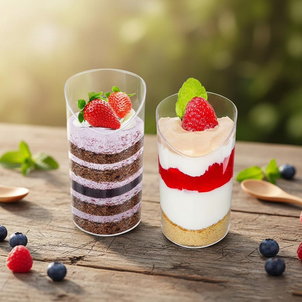 80ml Dessert Cups Mousse Pudding Container Food Grade Plastic Clear Disposable