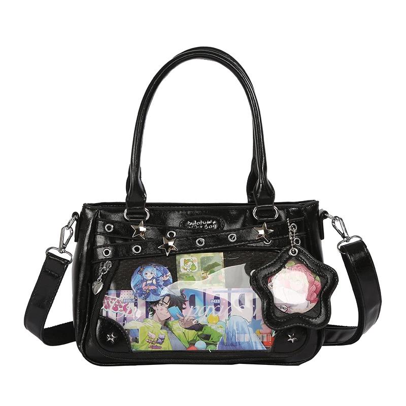 Transparent Ita Bag For Anime Fans Cute Jk Style Crossbody Bag With Clear Window Display Pins Women Versatile Shoulder Handbag