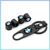 For BMW E34 E46 E39 E38 E90 E60 E36 F30 F30 F10 E92 E38 E91 G30 G38 M3 M5 Fashion Car Tire Valve Caps with Car Badge Keyring Keychain Set