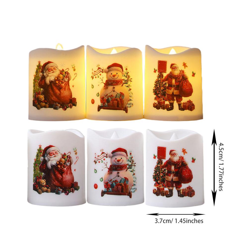 

6pcs/12pcs Christmas Candle lights, LED Candle Lights Flameless Light Battery Powered Reusable Night Lamp Romantic Home Decor