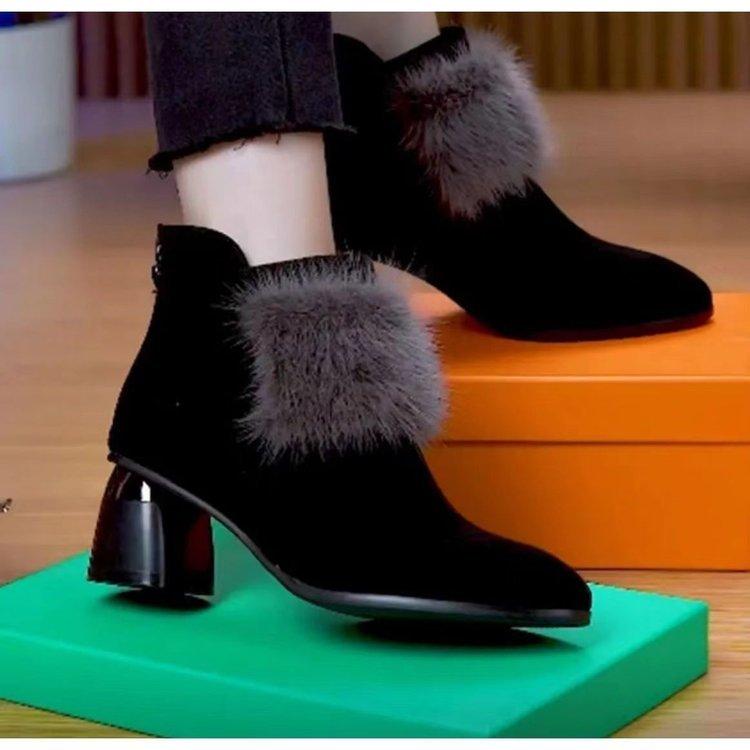 Shoes for Women Autumn Winter Plush Warm Women's Boots Casual Non-slip Office Lady Fashion Short Boots Platform Shoes 35-40
