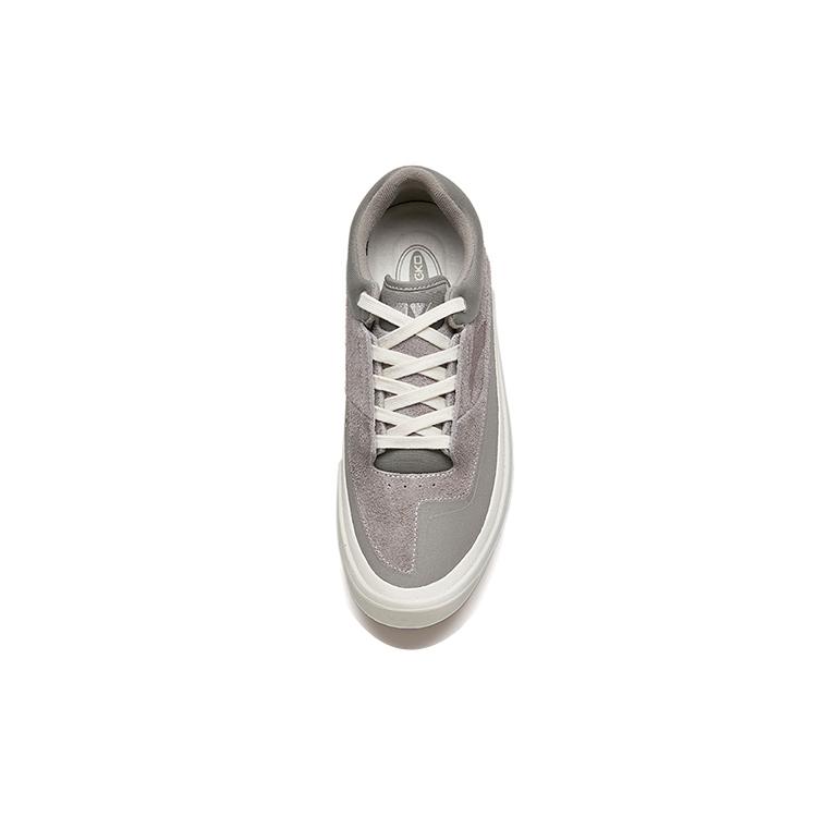 New Anta Ao Li Coverage Anti Slip And Wear Resistant Lightweight Low Top Skateboard Shoes Men's Gray White Leather Suede 112218011-3