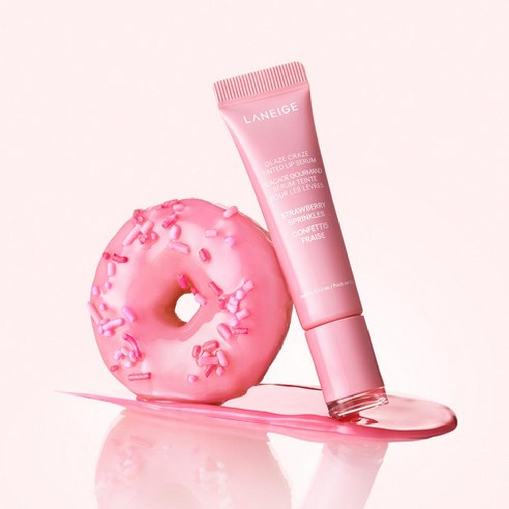 LANEIGE Glaze Craze Tinted Lip Serum 12g - Strawberry Sprinkle - Hydrating Glossy Lip Care, Korean
