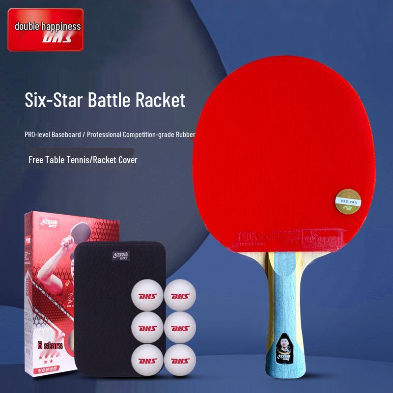 Double Happiness 6-Star Professional Table Tennis Racket for Students and Beginners