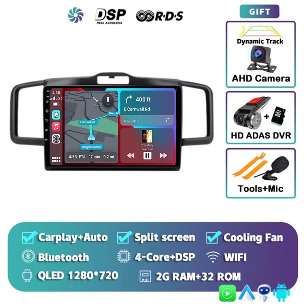 Android 14 wifi+4G Carplay AUTO BT Car Radio For Honda Freed 1 Spike 2008-2016 Navigation GPS Video Player Stereo Multimedia DVD