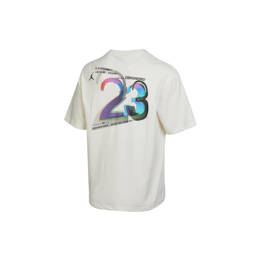 Air Jordan Solid Color Flying Man Logo Round Neck Short Sleeve White Men s DM1419-901 XXL