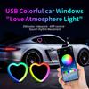 Car Ambient Light Auto Interior Ambient Heart Shaped LED Strip Light Decoration Atmosphere Lamp By APP Control Decorative Lamps