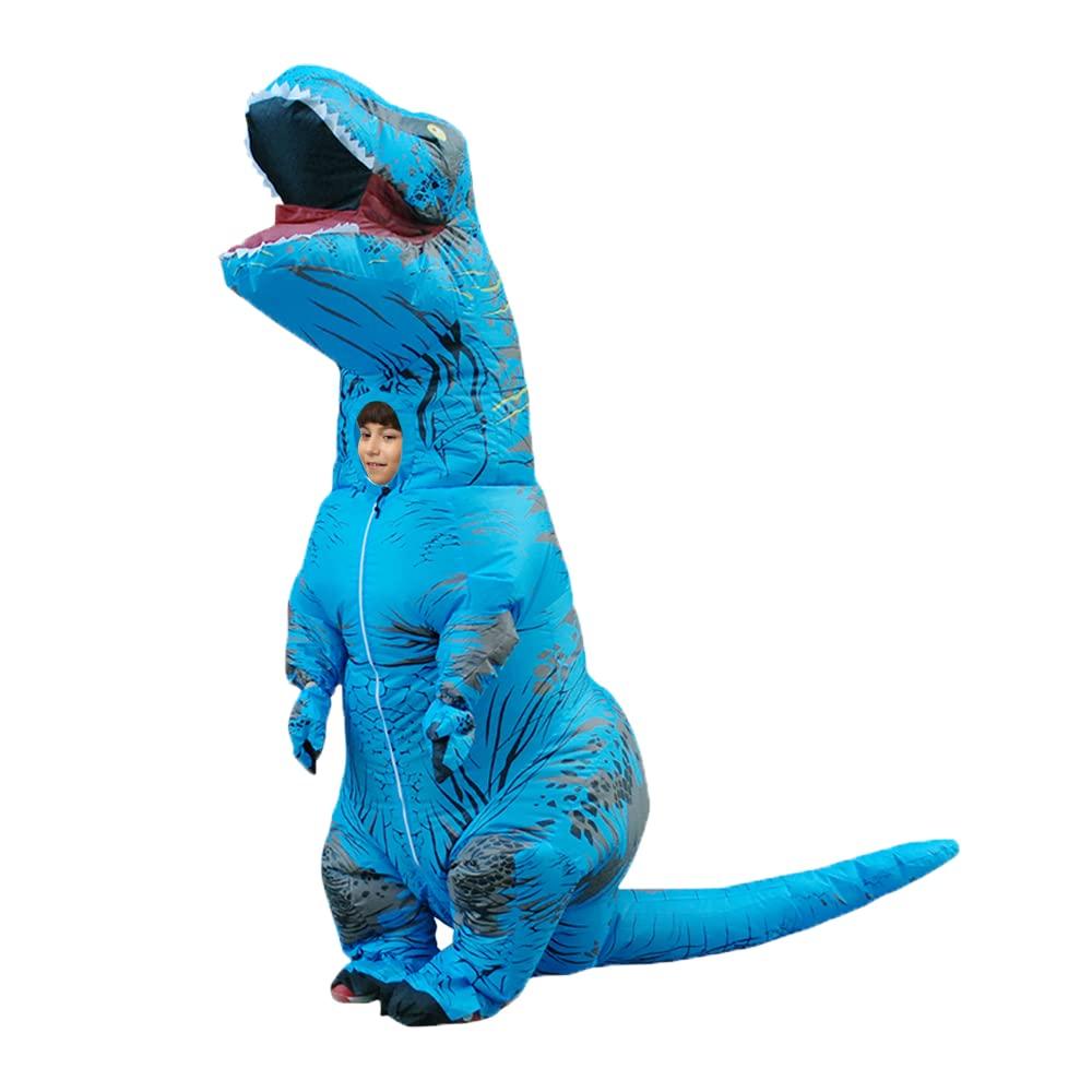 Rruonshully Dinosaur Kigurumi Halloween Monster Costume with Opening Choking Dinosaur Rider Tyrannosaurus Rex Inflatable Fun Animal Kids Kids'