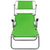 VidaXL Chaise longue avec auvent Acier Vert