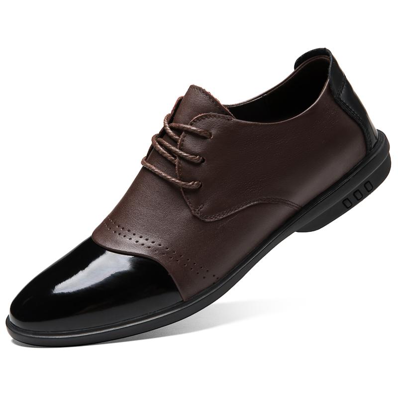 

Модная мужская обувь 2024 года, модная весна-осень, офисная обувь для отдыха, мужская обувь, роскошные мужские повседневные туфли-оксфорды из натуральной кожи, большой размер 47 коричневый