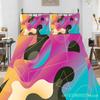 Set Huse Pilote Geometrice Set Lenjerie de Pat Vârtejuri Psihedelice Ochi Microfibră Model Abstract Colorat Husa Pilotă cu Fețe de Pernă