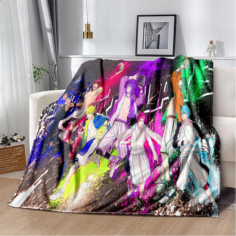 Anime Kuroko's Basketball Cartoon Blanket,Soft Throw Blanket for Home Bedroom Bed Sofa Picnic Travel Office Cover Blanket Kids