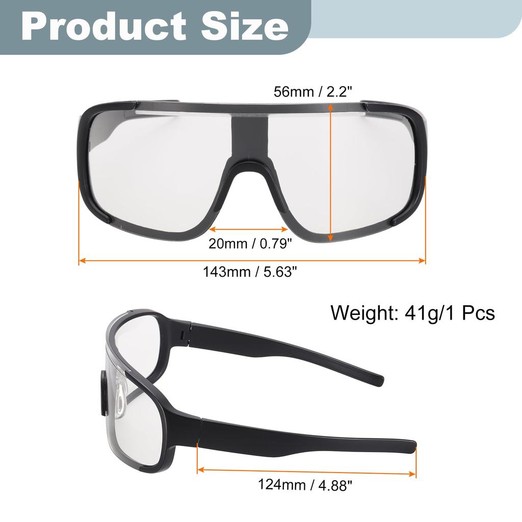 Sports Sunglasses for Polarized for Black [uxcell] Men, Lenses, Cycling, Hiking, Driving, Fishing, Running, Frame, Clear/Gray