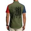 Men's Independence Day Printed Collared Top Men's Casual Sports Short-Sleeve Shirt
