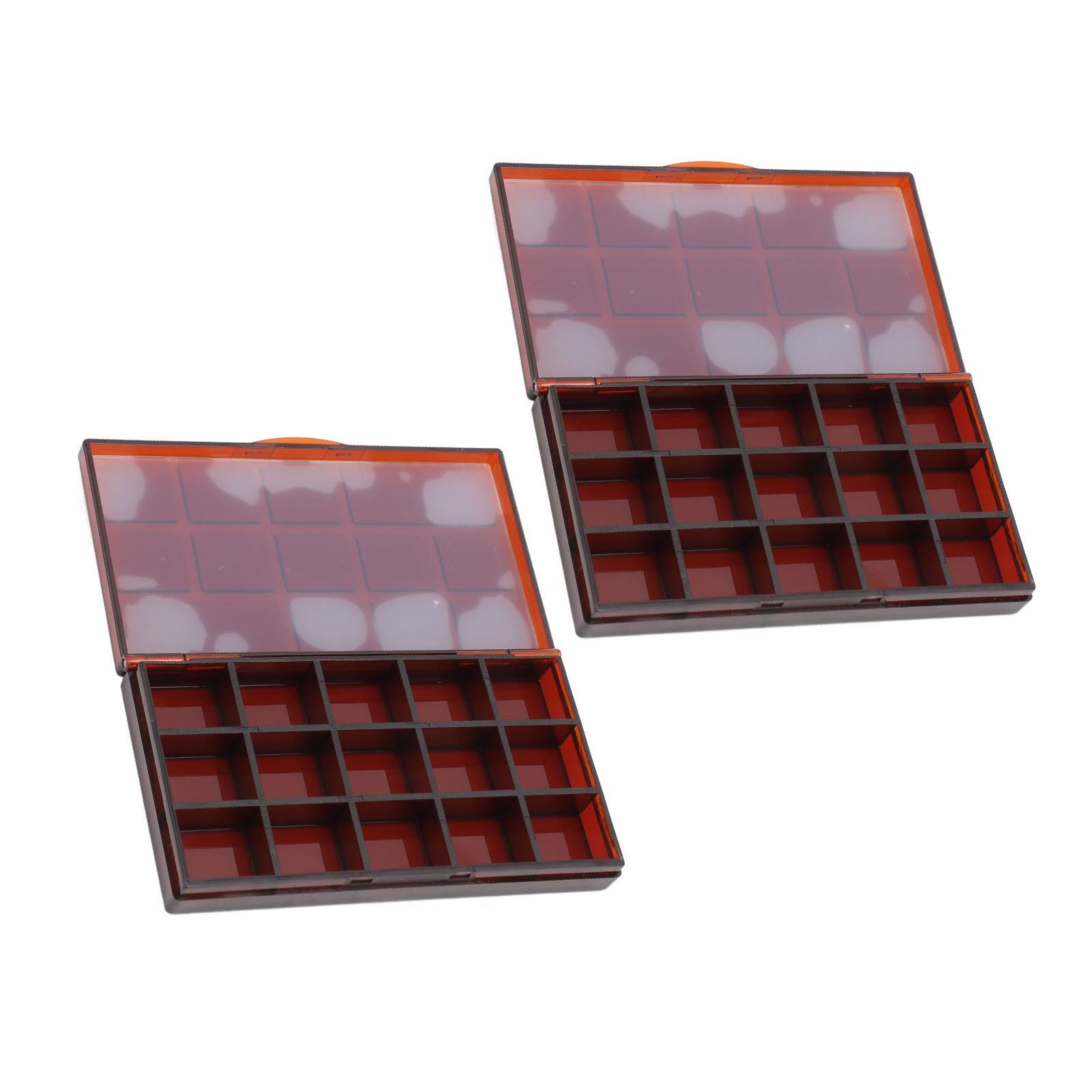 

2pcs 15 Grids Transparent Paint Box Clear Plastic Painting Pigment Box Portable Leakproof Watercolor Palettes Box for Artists Students Kids