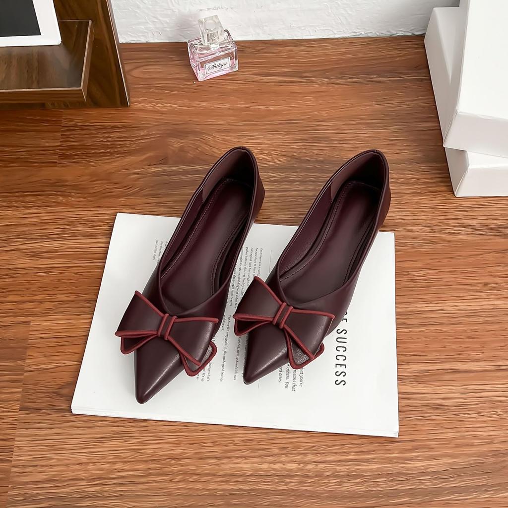 Spitze Einzel-Schuhe Damenmode Schleife leichter Luxus Retro Damenschuhe weiche Sohle keine müden Füße 2025 Frühling weiche Sohle Arbeitsschuhe