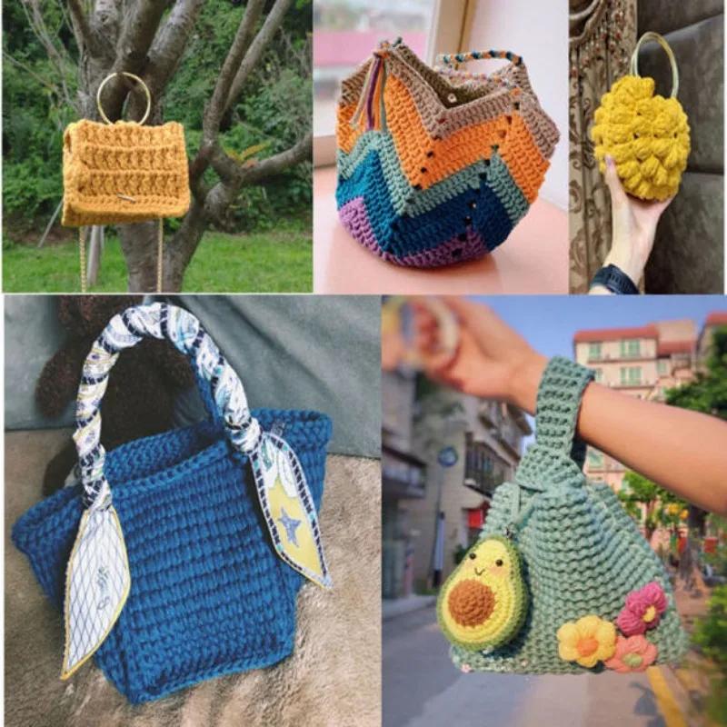 Flat Knitted Fabric Thread, Hollow Yarn Flat Ribbon Thread, DIY Handmade Woven Bag Hook Sandals 250g Crocheting