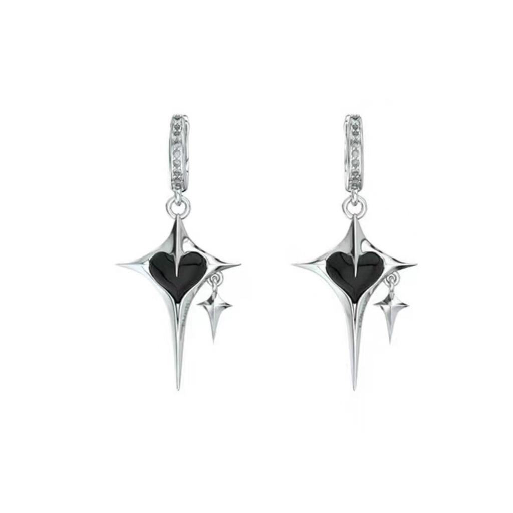 New Cross Structure Love Earrings Ins Niche Cold Wind Design Earrings