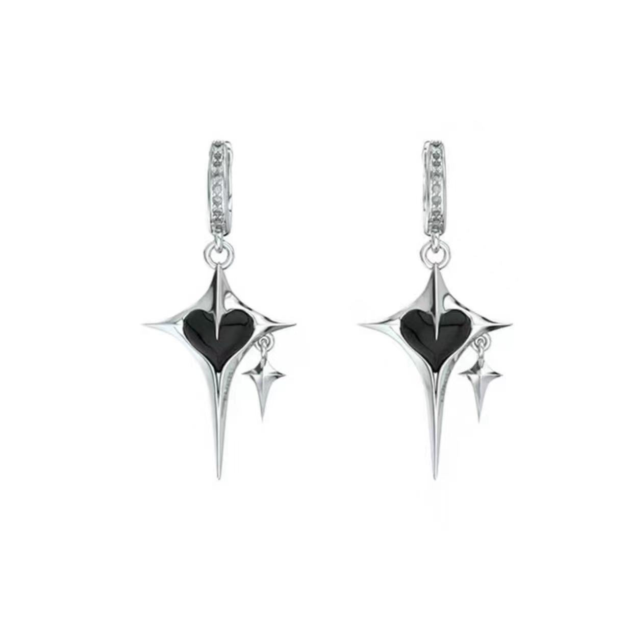 

New cross structure love earrings ins niche cold wind design earrings
