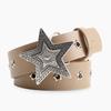 Simple Alloy Women Star Shape Belt Solid Color Waist Decoration Gift Fashion