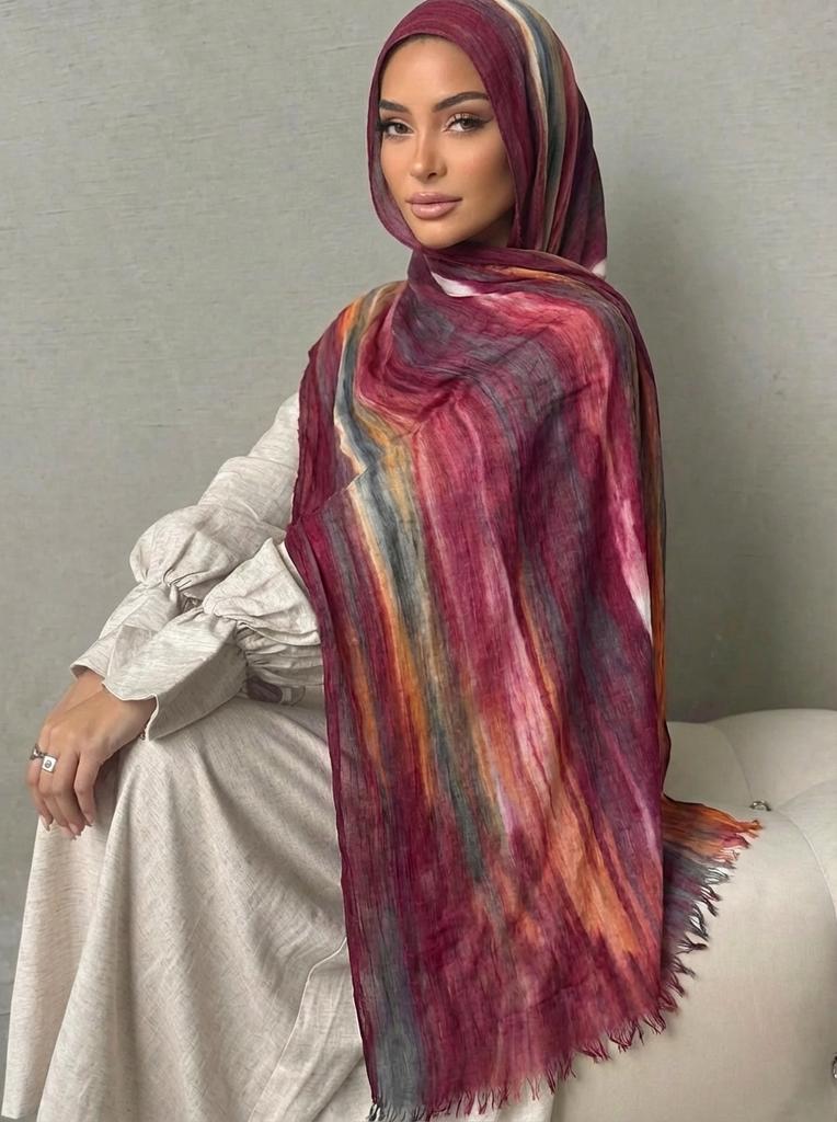 Women Big Size Plain Solid Cotton Rayon Crease Hijab Scarf Lady High Quality Wraps And Shawls Musulman Headband Islamic Turban