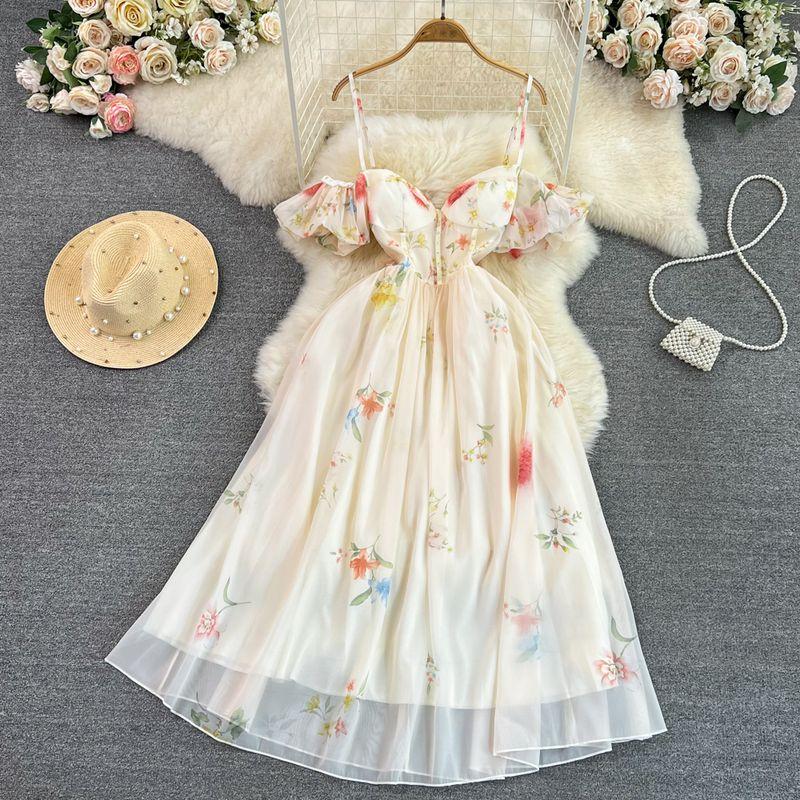 

Милое платье-комбинезон светский А-силуэт с принтом, топ-труба Apricot L