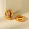 Stainless Steel 18K Gold Earrings for Women, Ins Fashion Versatile Diamond-studded Earrings, Titanium Steel Hoop Earrings