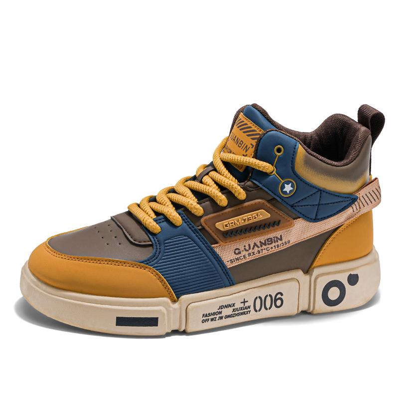 Fashion Sneakers Men Casual High Top Board Shoes Vulcanized Shoes Male Walking Sport Shoes Outdoor Sneakers Male Soft Sole Walking Shoes