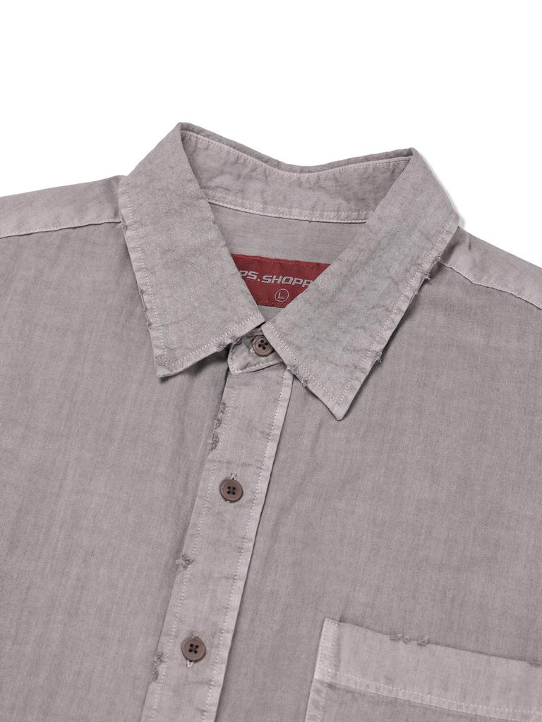 PSSHOPPER Pigment High-Density Damaged Shirt [Ash Brown]