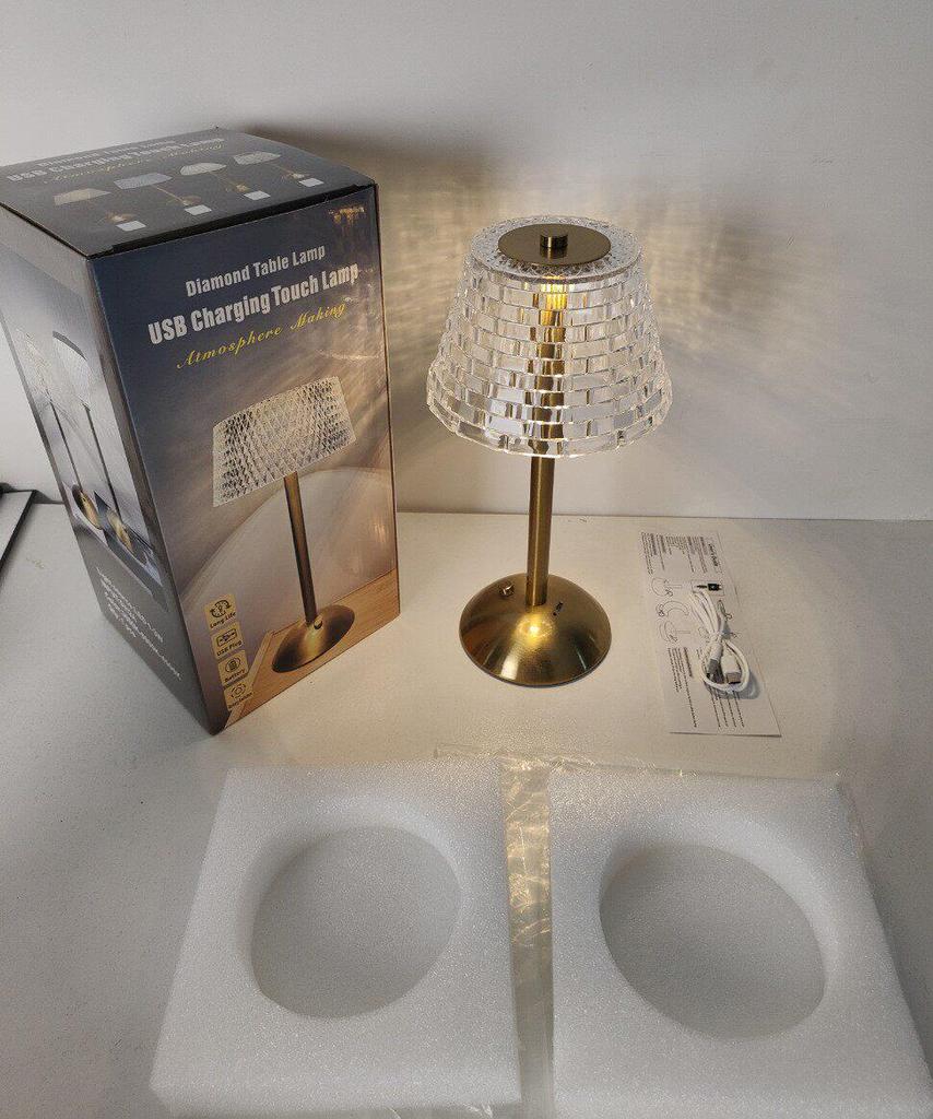 Retro Crystal Rechargeable Desk Lamp - CE Certified Night Light Atmosphere Lamp