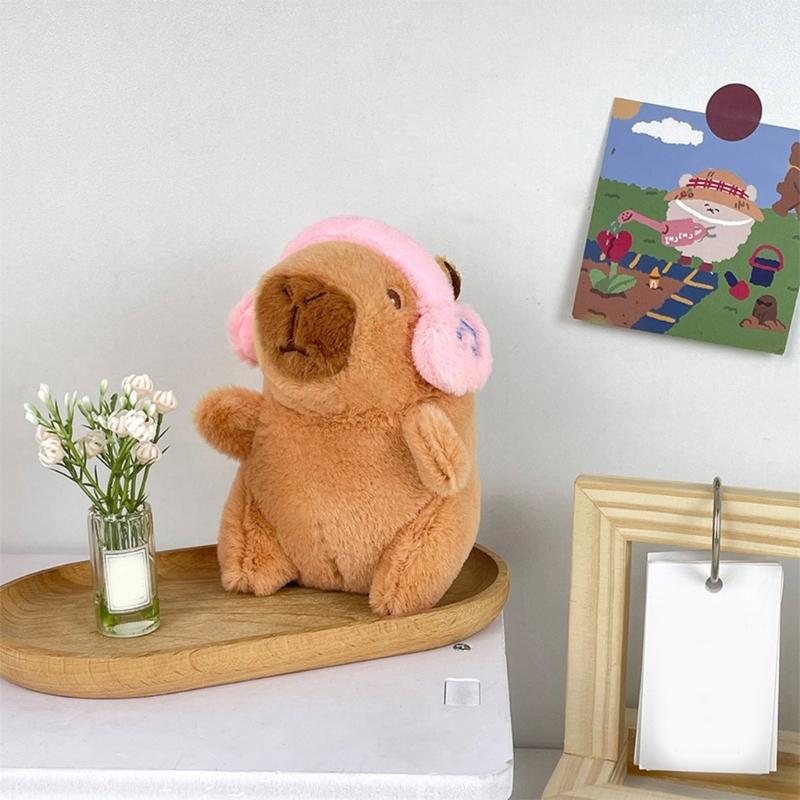 Fashionable Elegant Color Capybaras Keychain Charm Lovely Dress Up Sturdy Plush Pendant for Bags and Keys Decoration