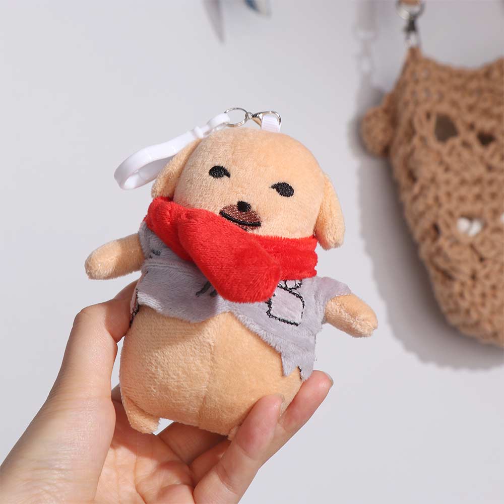 Poor Tired Dog Plush Doll Stuffed Animal Puppy Plush Keychain Dipping Sauce Dog  Gifts for Kid