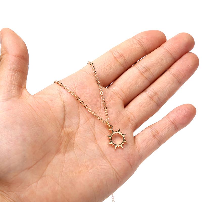2 Stück Charm Mond Sonne Paar Halskette Edelstahl Mond Sonne Anhänger Gliederkette