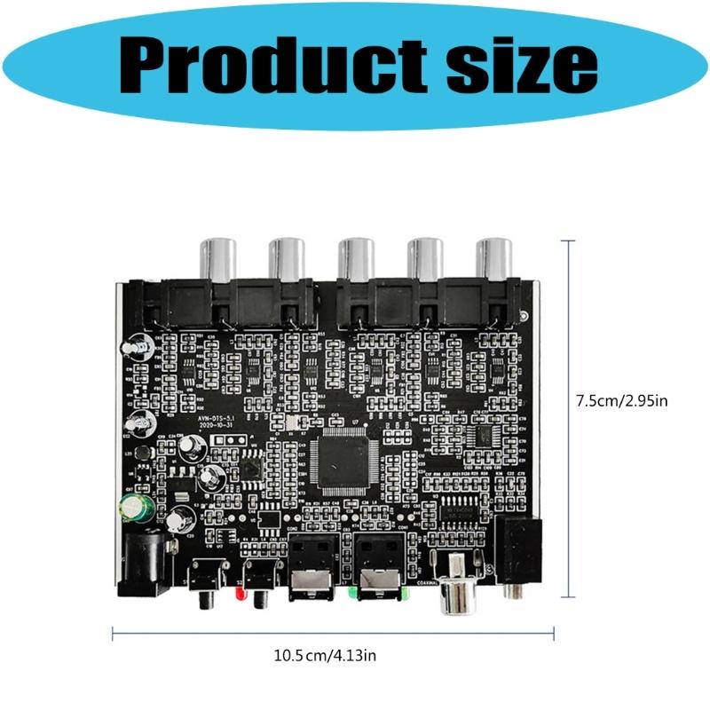 High Accuracy Sound Processor Transforming SPDIF Coaxial Stereo Signals into 5.1 Analog Surround Sound for Enhances Listen