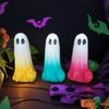 1/3Pcs Colorful Ghost Ornament with Pumpkin Decor Resin Desktop Decoration Halloween Props Whimsical Figurines