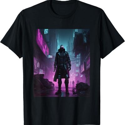Cyberpunk Aesthetic Futuristic Graphic Design Print T-Shirt