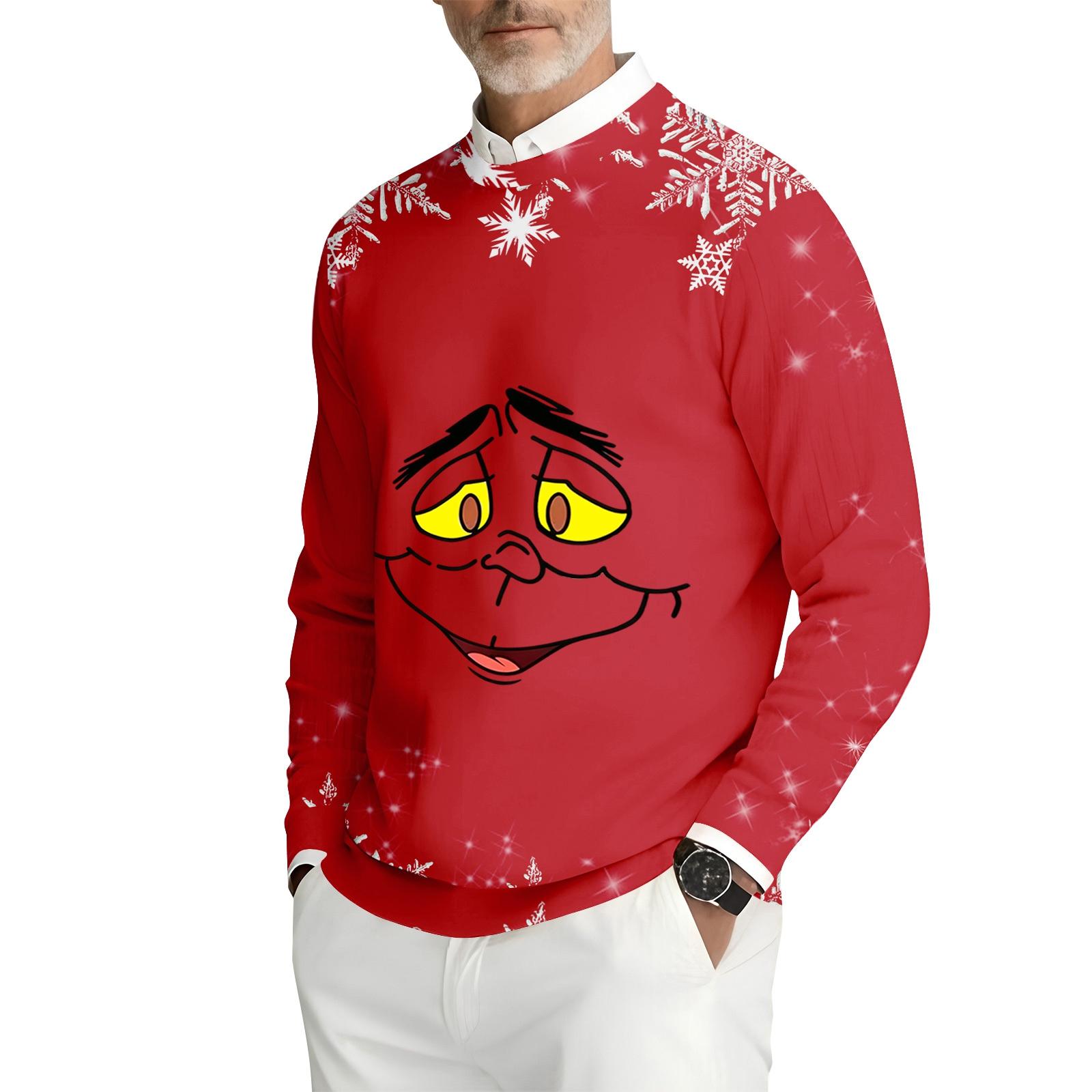 

Мужская толстовка с круглым вырезом и длинными рукавами из рубчатого трикотажа XXXXL киноварь