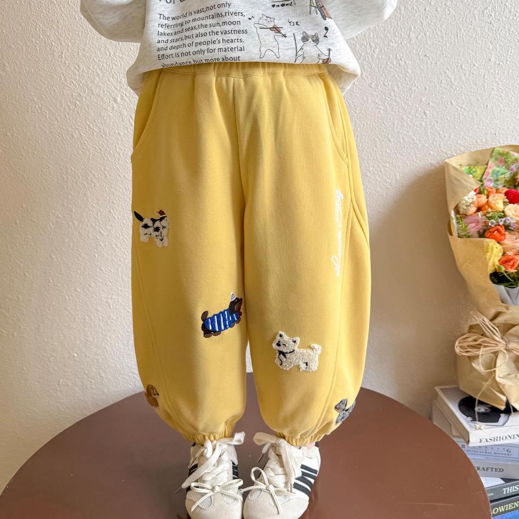 Girls' Fashionable Embroidered Sweatpants for Spring & Autumn 2025