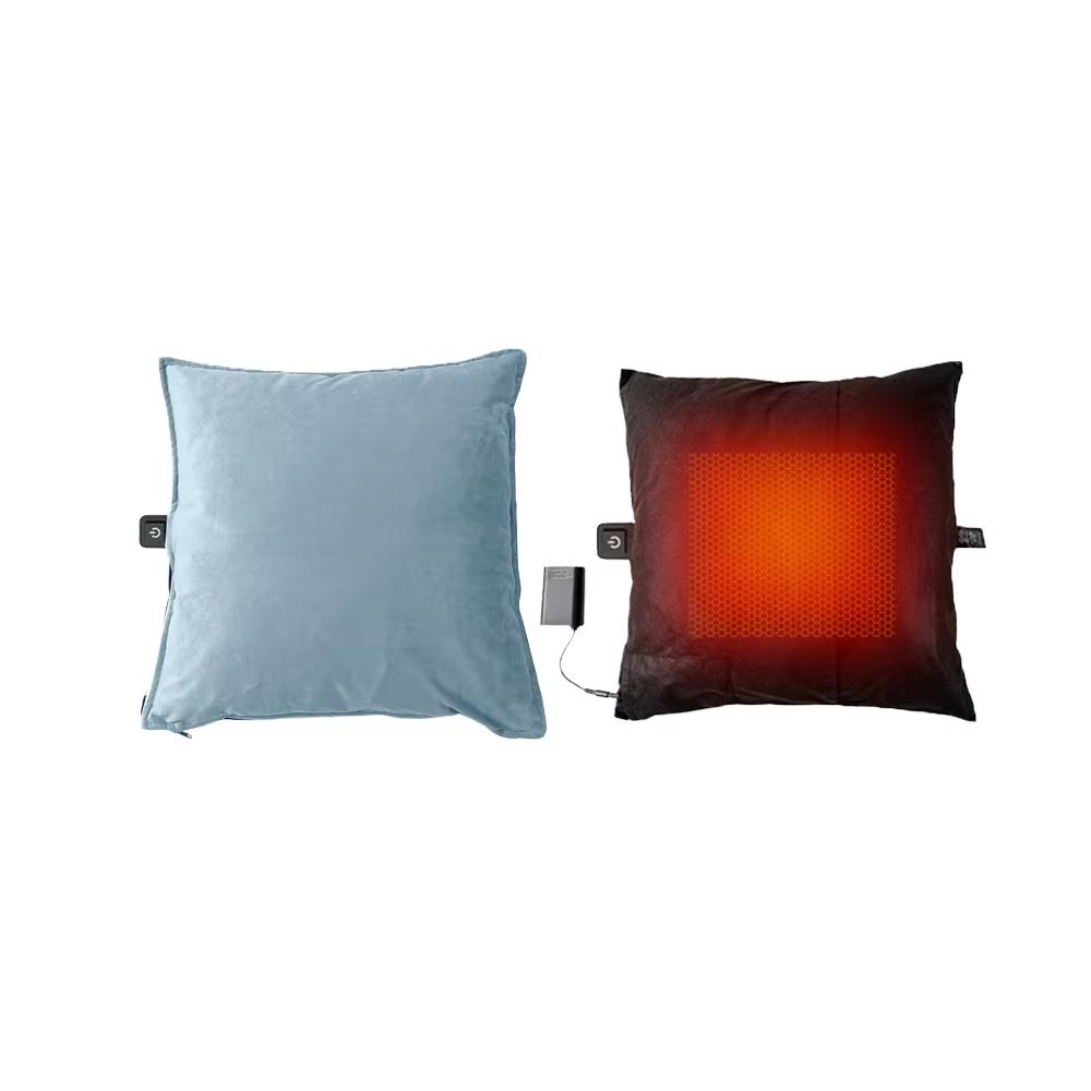 USB Car Household Electric Heated Pillowcase Soft Square Throw Pillow Winter Touch Control Outdoor Portable Fast Heating Warm