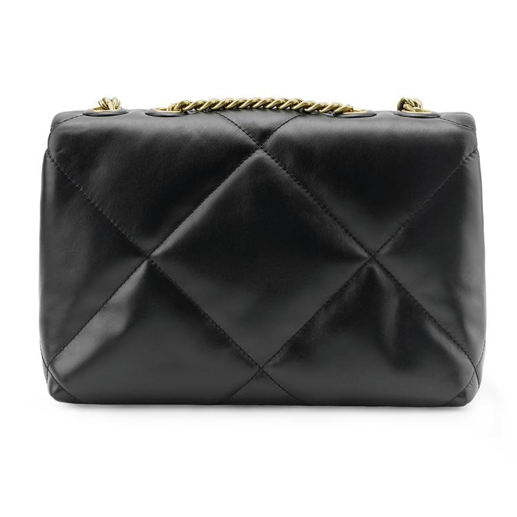 Tory Burch Kira Diamond Quilted Flap Magnetic Closure Leather Crossbody Shoulder Bag Small Women Bags Black 154706-001