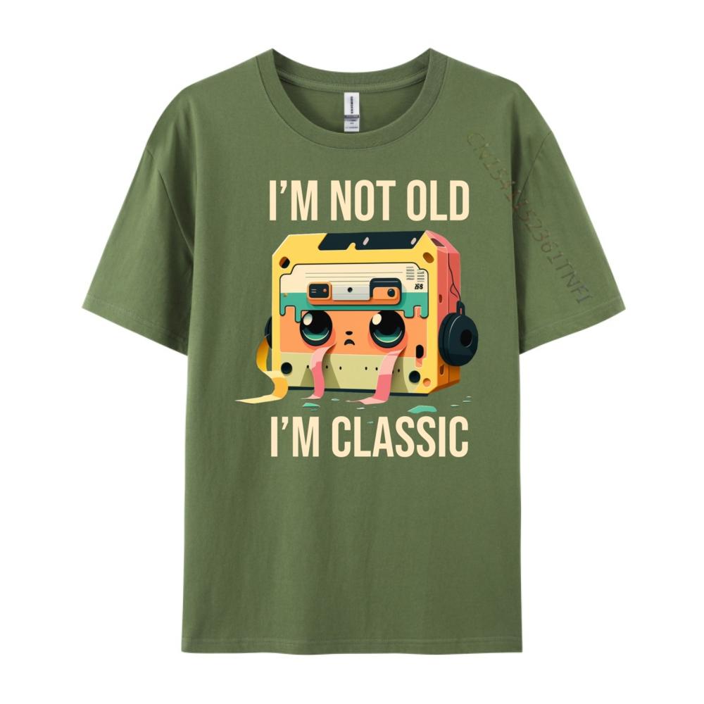 Ich bin nicht alt, ich bin klassisch Kassette T-Shirt Grafikshirts Herren T-Shirt Druck Luxus Designer Herren Kurzarm