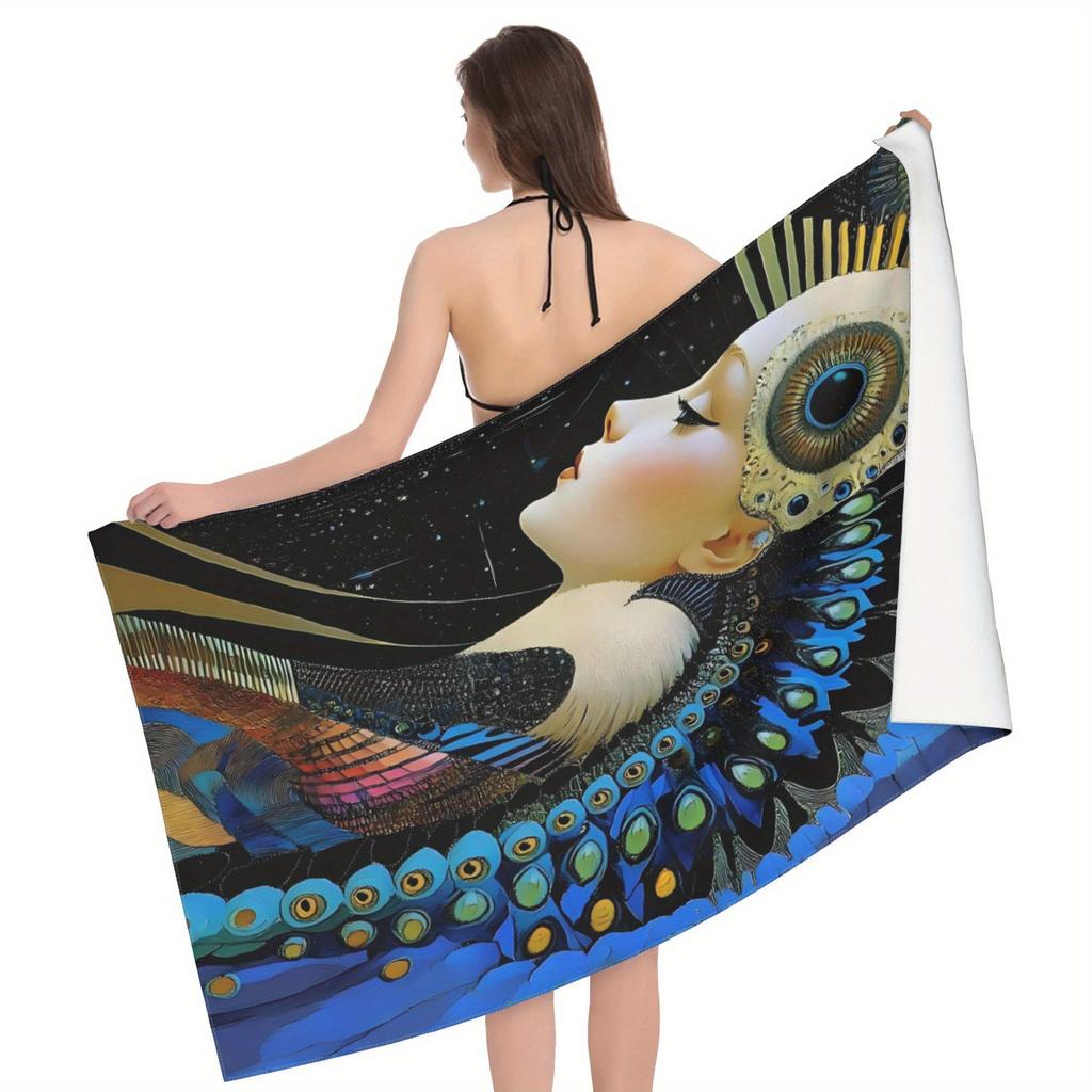Fascinating Peacock Feather Art Bath Towel - Soft, Ultra Absorbent, Unique Design for Home Decor & Ideal Gift Choice