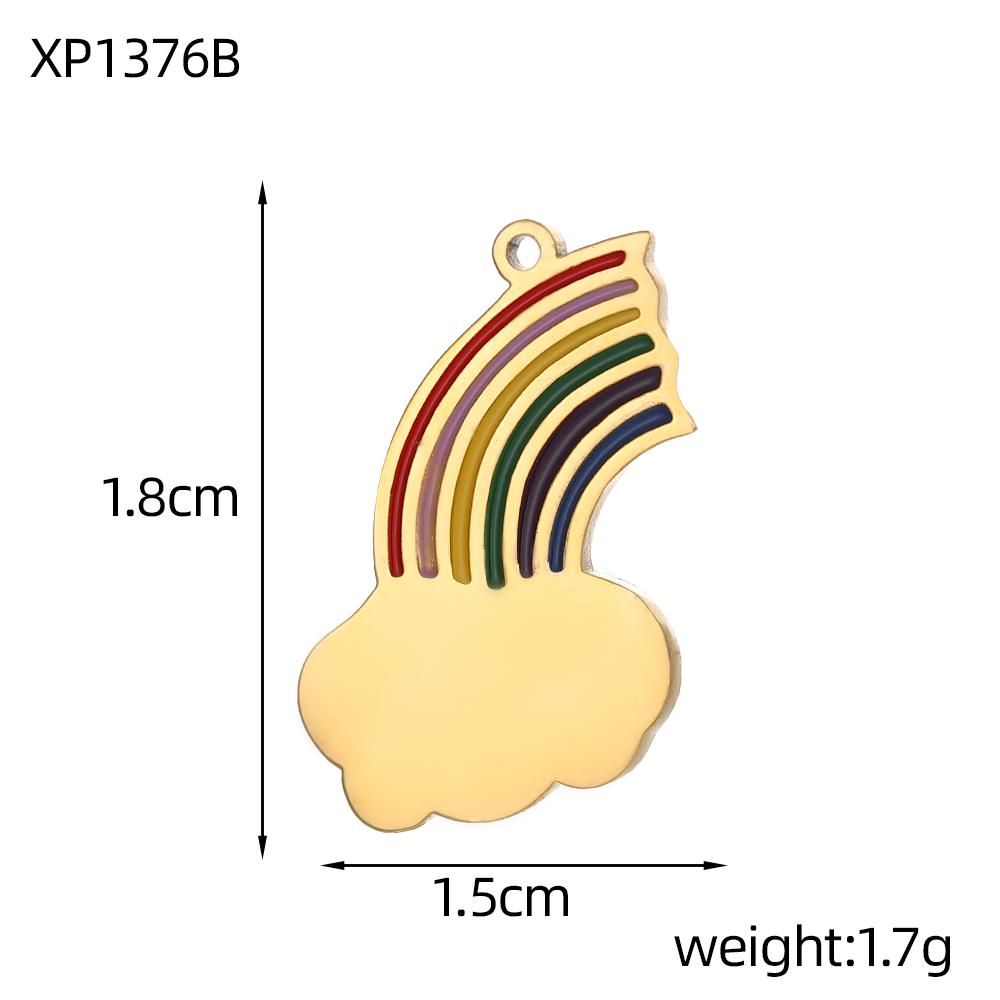 CARLIDANA Multi Designs Diy Rainbow Cherry Pendant Enamel Fashion Jewelry Charms Bracelet Necklace Stainless Steel Pendant