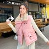 Lamb wool lapel splicing cotton vest autumn and winter new small sleeveless vest with vest jacket