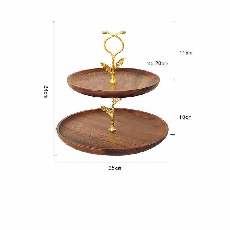 2/3-Layer Wooden Cupcake Stand Round Tiered Cake Display Stand For Birthday Party Dessert Table Fruit Plate Display Tray